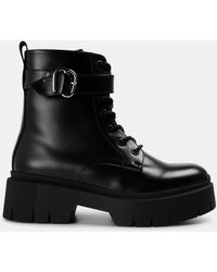 HUGO - Metal Hardware Biker Boots - Lyst
