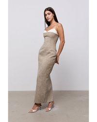 Odd Muse - Tweed Contrast Detail Midi Dress - Lyst