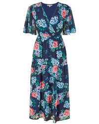 Yumi' - Floral Tiered Midi Dress - Lyst