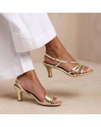 Where's That From - Mykonos Mutli Strap Slingback Low Block Heel - Lyst