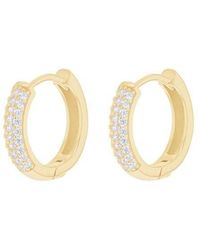 Be You - Sterling Gold Plated Cz Band Hoops - Lyst