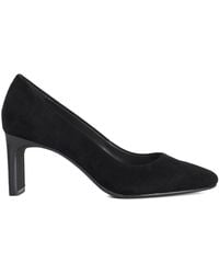 Dune - Suede Block Heel Court Shoes - Lyst