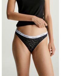 Calvin Klein - Lace Brazilian Thong - Lyst