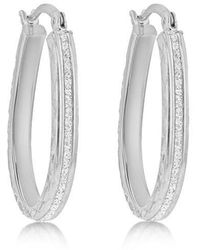 Be You - Sterling Stardust Oval Hoops - Lyst