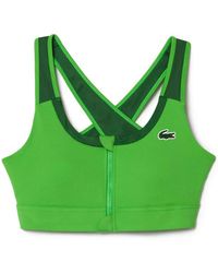 Lacoste - Sport Zipped Colour Block Stretch Bralette - Lyst