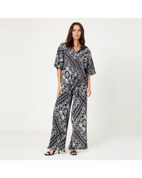 Be You - Crinkle Tie Front Top And Trouser Co-ord Set - Lyst