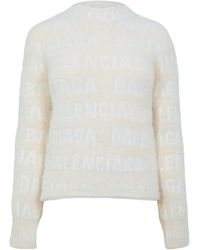 Balenciaga - Furry Logo Jumper - Lyst