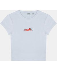Jack Wills - Graphic Cotton Short Sleeve Crew Neck Print Crop Top - Lyst