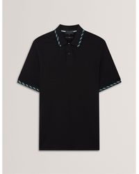 Ted Baker - Jacquard Short-Sleeve Polo Shirt - Lyst