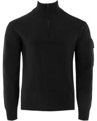 CP COMPANY METROPOLIS - Cotton Knit Half Zip Jumper - Lyst