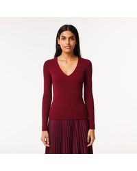 Lacoste - V-Neck Slim Fit Sweater - Lyst