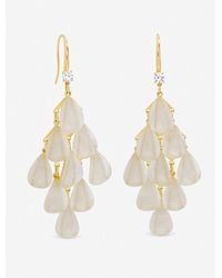 Jon Richard - Plated And Cream Droplet Earrings - Lyst