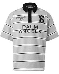 Palm Angels - Striped Cotton Oversized-Fit Short-Sleeve Polo Shirt - Lyst