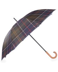 Barbour - Tartan Wooden Handle Walking Umbrella - Lyst