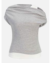 JJXX - Layering Cotton-Blend Short-Sleeve Slim-Fit Off-Shoulder Top - Lyst