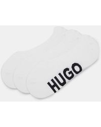 HUGO - 3 Pack Of Invisible Socks With Large Logos - Lyst