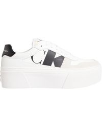 Calvin Klein - Suede Leather Platform Trainers - Lyst