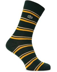 Lacoste - Striped Cotton Crew Socks - Lyst