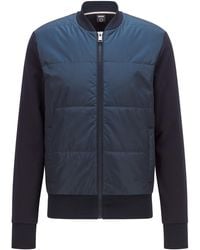 BOSS - Skiles Quilted Cotton Long Sleeve Hybrid Jacket - Lyst
