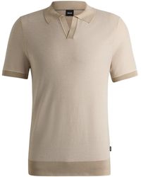 BOSS - Hjianluca Knitted Polo Shirt - Lyst
