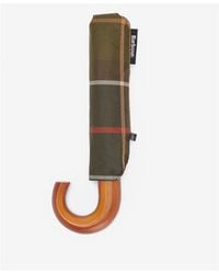 Barbour - Tartan Small Wooden Handle Umbrella - Lyst