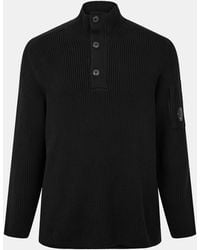 C.P. Company - Quarter Button Knitted Turtle Neck Jumper - Lyst