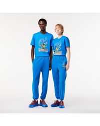 Lacoste - Iconic Print Fleece Closed Cuff Joggers - Lyst