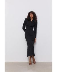 Odd Muse - Zip Detail Midi Dress - Lyst