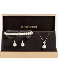 Jon Richard - Plated And Crystal Pearl Trio Set - Lyst
