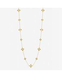 Jon Richard - Plated Textured Crystal Clover Long Necklace - Lyst