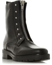Dune - Raffi Studded Buckle Biker Boots - Lyst