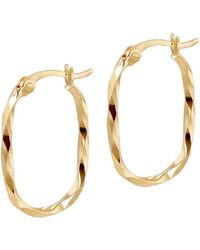 Be You - 9ct Twisted Oval Hoops - Lyst