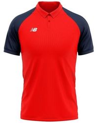 New Balance - S Polo Shirt High Rise Red/navy L - Lyst