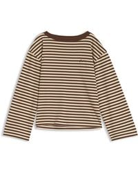 BOSS - Long Sleeve Striped T-Shirt With Script Logo (Ewa) - Lyst