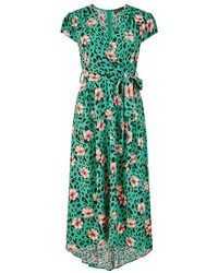 Mela London - Animal Print Dipped Hem Wrap Dress - Lyst