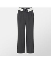 Missy Empire - Satin Fold Over Waist Wide Leg Trousers - Lyst