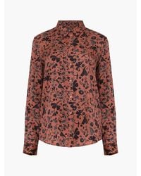 French Connection - Jeanie Ennis Satin Long-Sleeve Blouse - Lyst