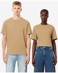 Lacoste - Washed Effect Heavy Cotton T-Shirt - Lyst