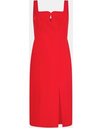 French Connection - Echo Crepe Keyhole Midi Bodycon Dress - Lyst