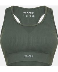 Usa Pro - Up Seamless Crop Sports Bra - Lyst