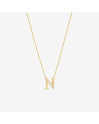 Inicio - 14K Real Plated Pearl Initial Pendant - Lyst