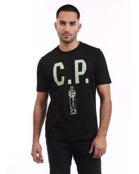 C.P. Company - Mercerized 30/2 Jersey Twisted Logo T-Shirt - Lyst