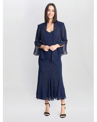 Gina Bacconi - Lorna Beaded Chiffon Dress And Jacket - Lyst