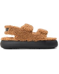 Moon Boot - Shearling Flatform Sandals - Lyst
