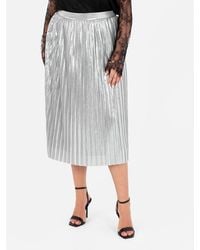 Lovedrobe - Metallic Pleated Midi Skirt - Lyst