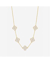 Jon Richard - Plated Mother Of Pearl Clover Necklace - Lyst