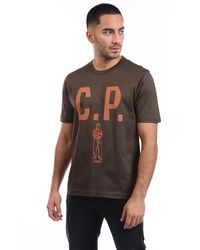 C.P. Company - Mercerized 30/2 Jersey Twisted Logo T-Shirt - Lyst
