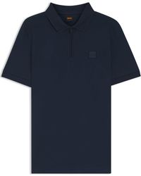 BOSS - Passerzip Short Sleeve Polo Shirt With Logo Detail - Lyst