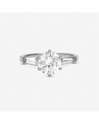 Jon Richard - Rhodium Plated Cubic Zirconia Solitaire Ring - Lyst