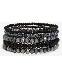 Mood - Jet Beaded Multi Pack Bracelets - Lyst
